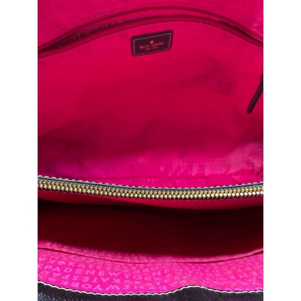 KATE SPADE Black Large Leather Tote Good Condition_7